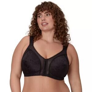 Playtex Women's 40DD Black 18 Hour Front-Closure Flex Back Wireless Bra OS6-28